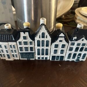 Ceramic Dutch House Set - Blue and White